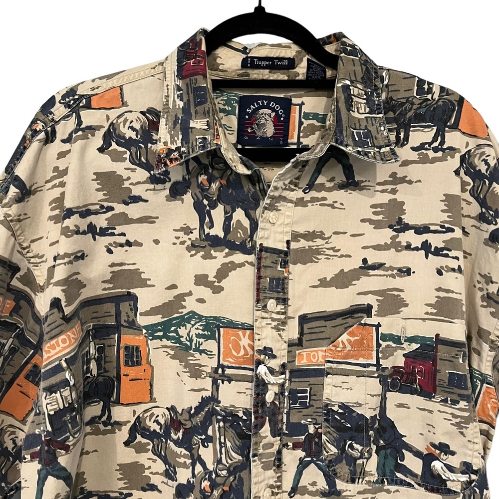 Vintage Gant Trapper Twill Salty Dog L/S Shirt Tombstone Western, Sz L - Picture 10 of 14